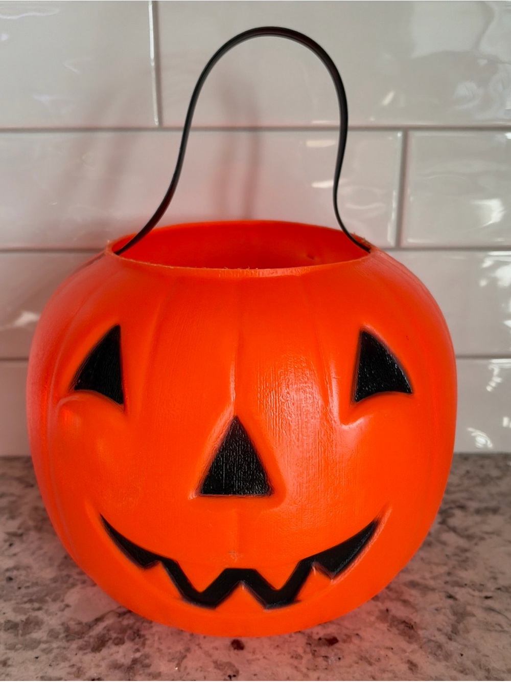 Vintage Empire Plastic Blow Mold Pumpkin Pail Halloween Bucket Jack-O-Lantern